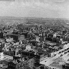 Від разбуранага ў гады Вялікай Айчыннай вайны г. Мінска. Ліпень 1944 гады. Беларускі дзяржаўны архіў кінафотафонадакументаў